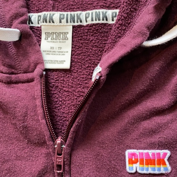 VS PINK Maroon Bling Zip Up - Picture 2 of 4